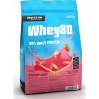 sport protein - SportLife Whey80 Strawberry + Stevia, 600 g - 2 nuotrauka