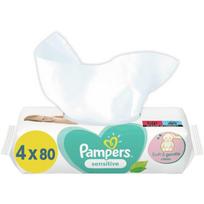 Pampers Sensitive drėgnos servetėlės kūdikiams, 4 x 80 vnt.