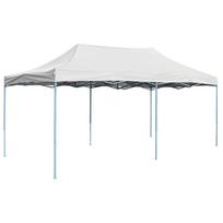 vidaXL Proginė palapinė sulankstoma, balta (White), 3x6 m
