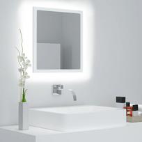 vidaXL LED veidrodis, baltas (White), 40x8,5x37cm, akrilas