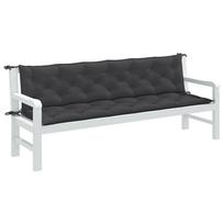 vidaXL Sodo suoliuko pagalvėlės, 2vnt., antracito (Anthracite), 200 x 50 x 7 cm