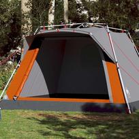 vidaXL Stovyklavimo palapinė, pilka ir oranžinė (Gray and Orange), keturvietė