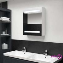 vidaXL Veidrodinė vonios spintelė su LED apšvietimu, balta, 50x14x60cm