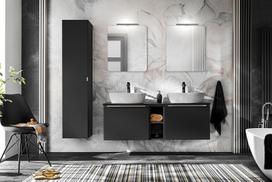 Vonios spintelė SANTA FE BLACK 80-01-B-1D2S, juoda