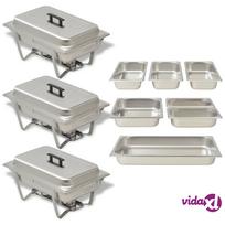 marmitai pigu - vidaXL 3 dalių marmitų komplektas, nerūdijantis plienas - 2 nuotrauka