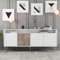 Komoda Kalune Design Milan, balta (White)/aukso (Gold)