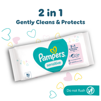 Pampers Sensitive drėgnos servetėlės kūdikiams, 52 vnt.
