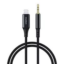 min 1 - Choetech AUX007 Lightning / Mini Jack 3.5mm laidas 1m - Juodas (Black) - 1 nuotrauka