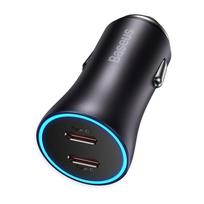 Baseus Golden Contactor Pro automobilinis įkroviklis 2x USB-C 40W (Pilkas)