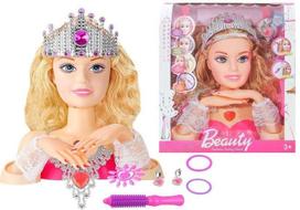 leles galva - Lean Toys Lėlės galva šukuosenoms kurti su priedais - 2 nuotrauka