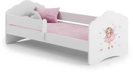 lovos apsauga - Vaikiška lova Fala Bar Fairy, 140x70 cm, su čiužiniu ir barjerine apsauga, balta (White) - 1 nuotrauka