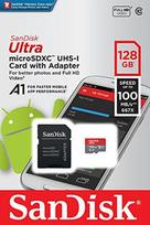 128 atminties - Sandisk 128GB Ultra Android micro SDXC + SD Adapter \ 100MB/s A1 Class 10 UHS-I - 3 nuotrauka