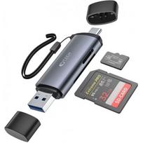 Tech-Protect Ultraboost kortelių skaitytuvas SD/microSD USB/USB-C, pilkas (Gray)