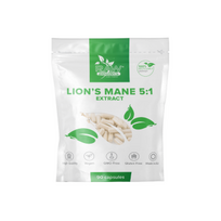 RAW POWDERS LION'S MANE 5:1 EKSTRAKTAS, 500 mg, 90 kapsulių