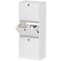 lentyna pertvara - HOMCOM Batų spinta su 3 atvartais, balta (White) - 2 nuotrauka