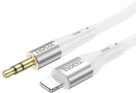 lightning to 3.5mm - HOCO UPA22 AUX Jack 3,5 mm į Lightning 1 m Baltas (White) - 1 nuotrauka