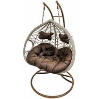 Besk Dviguba supamoji kėdė su pagalve, ruda/pilka/bronzos (Brown/Grey/Bronze)