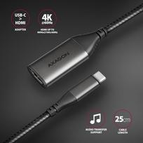 usb c hdmi adapteris - AXAGON RVC-HI2M USB-C -> HDMI 2.0 adapter 4K/60Hz Aluminum, 25cm cable - 2 nuotrauka