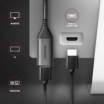 usb c hdmi adapteris - AXAGON RVC-HI2M USB-C -> HDMI 2.0 adapter 4K/60Hz Aluminum, 25cm cable - 4 nuotrauka