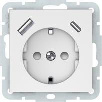 Kištukinis lizdas Vilma QR1000, su įžeminimu, matinė balta (Matte White)