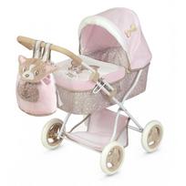 DeCuevas Lėlių vežimėlis Didi 85043, ruda/balta/rožinė (Brown/White/Pink)