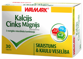 WALMARK Kalcis Magnis Cinkas tabletės, 30 vnt.