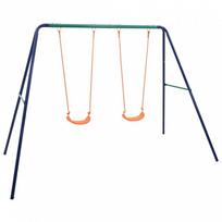 supyniu komplektas - vidaXL Sūpynių komplektas su 2 sūpynėmis, plienas (Steel) - 1 nuotrauka
