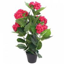 vidaXL Dirbtinė hortenzija su vazonu, 60 cm, Raudona (Red)