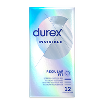prezervatyvai durex 12 vnt - DUREX INVISIBLE EXTRA THIN, 12 vnt. - 1 nuotrauka
