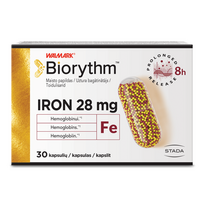 gelezies papildai - BIORYTHM IRON prailginto veikimo, 30 kapsulių - 2 nuotrauka