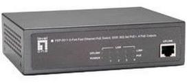 tinklo sakotuvas 10 - LevelOne 5-Port 10/100 PoE Switch FEP-0511 - 1 nuotrauka