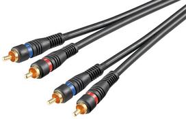 rca rca laidas 1 5m - Goobay 50032 Stereo RCA 2x RCA, double shielded, 1.5 m - 1 nuotrauka