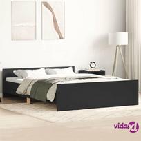lovos remas, 120x200 cm - vidaXL Lovos rėmas su galvūgaliu ir kojūgaliu, Juodas (Black), 120x200 cm - 2 nuotrauka