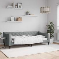 vidaXL Lova Sofa, šviesiai pilka (Light Grey), 90x200 cm, audinys