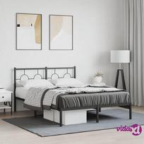 metaline lova 140x200 - vidaXL Metalinis lovos rėmas su galvūgaliu, 140x200 cm, juodas (Black) - 3 nuotrauka