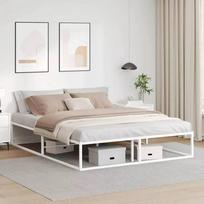 balta miegamojo lova - vidaXL Lovos rėmas be čiužinio, 160x200 cm, baltas (White) - 2 nuotrauka