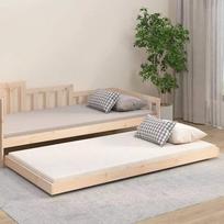 vidaXL Lovos rėmas, 80x200 cm, balta (White), pušies medienos masyvas