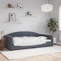 vidaXL Sofa-lova, tamsiai pilka (Dark Grey), 100x200 cm, aksomas
