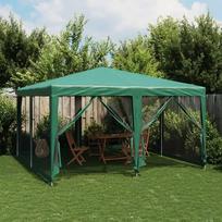 vidaXL proginė palapinė su 8 tinklinėmis sienomis, žalia (Green), 4 x 4 m
