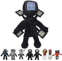 Pliušinis žaislas HappyJoe Skibidi Toilet TV Man Titan, juodas (Black), 25 cm