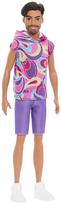 barbie ken - Mattel Barbie Fashionistas Kenas madistas violetiniais šortais, HRH26 - 3 nuotrauka