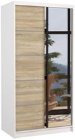stumdomos durys ermitazas - Spinta ADRK Orlando 100, balta/sonoma ąžuolo, 100 cm x 58.1 cm x 200 cm, su veidrodžiu - 2 nuotrauka