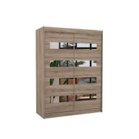 Spinta ADRK Furniture Baltic, triufelių (Truffle), 150 cm x 58 cm x 200 cm, su veidrodžiu