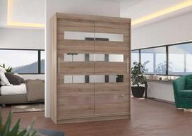 150 cm spinta - Spinta ADRK Furniture Baltic, triufelių (Truffle), 150 cm x 58 cm x 200 cm, su veidrodžiu - 2 nuotrauka