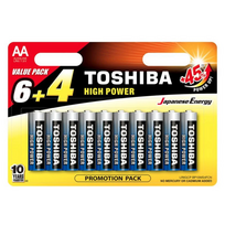 Toshiba AA Alkaline Batteries, 10 vnt.