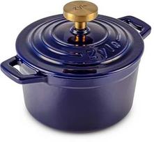 Zyle Apvalus emaliuotas ketaus puodas ZY03BLKI, mėlynas (Blue)