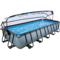 kupolas - EXIT Akmeninis baseinas 540x250 cm su kupolu ir smėlio filtro siurbliu - pilka Rėminis baseinas Stačiakampio formos 12600 L - 2 nuotrauka