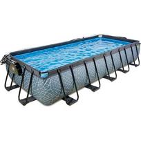 kupolas - EXIT Akmeninis baseinas 540x250 cm su kupolu ir smėlio filtro siurbliu - pilka Rėminis baseinas Stačiakampio formos 12600 L - 3 nuotrauka