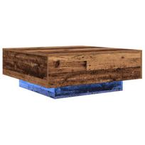 vidaXL Kavos staliukas su LED šviesomis Senovinio medžio (Vintage Wood) 80x80x31 cm