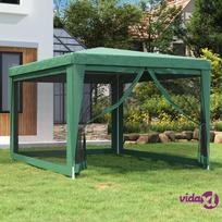 progines pavesines - vidaXL Proginė palapinė su 4 tinklinėmis sienomis, žalia (Green), 3x4m, HDPE - 2 nuotrauka